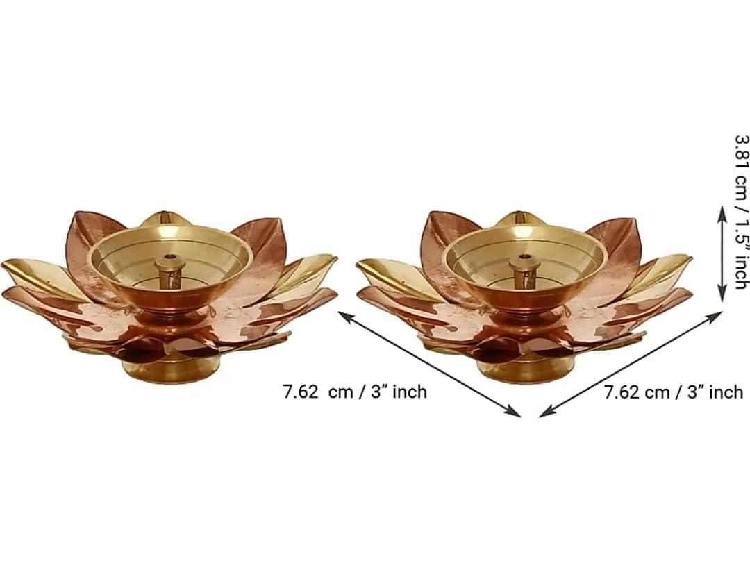 eCraftIndia Set of 2 Floral Shape Metal Diya